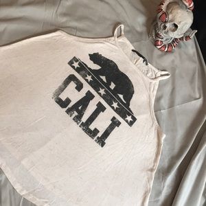 Cali  Distressed Cropped Tank Top